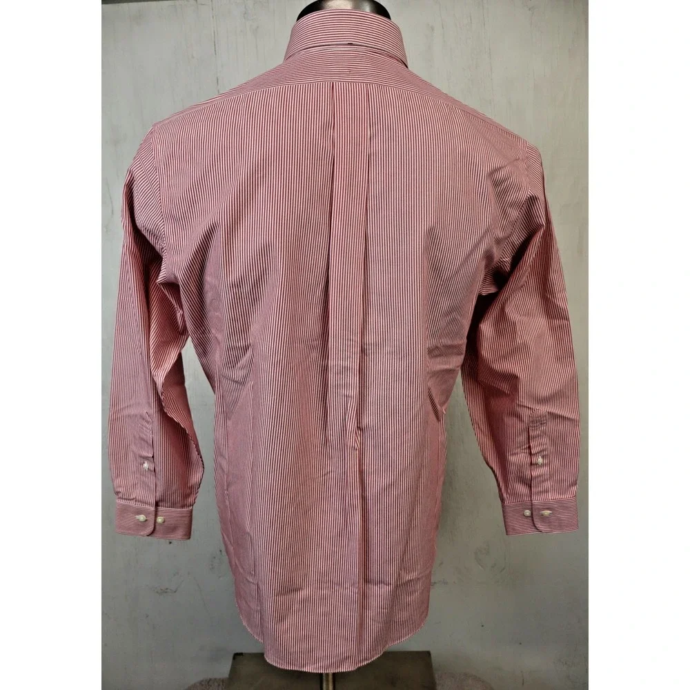 Mens Brooks‎ Brothers Dress Shirt Red White Striped Size 16-2/3 1818 Regent New